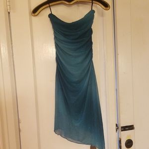 Green strapless party dress